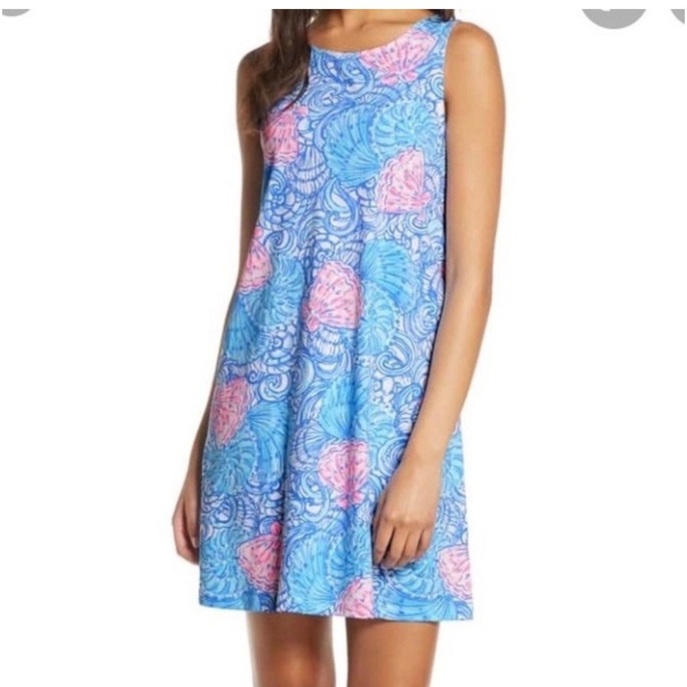 Lilly Pulitzer Kristin Dress XXS Blue Haven Raising Shell Strappy Back‎ Dress